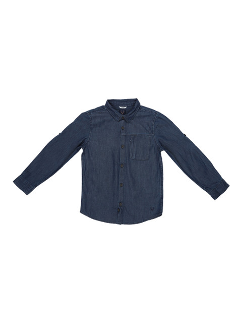 

Allen Solly Junior Boys Navy Blue Regular Fit Solid Casual Shirt