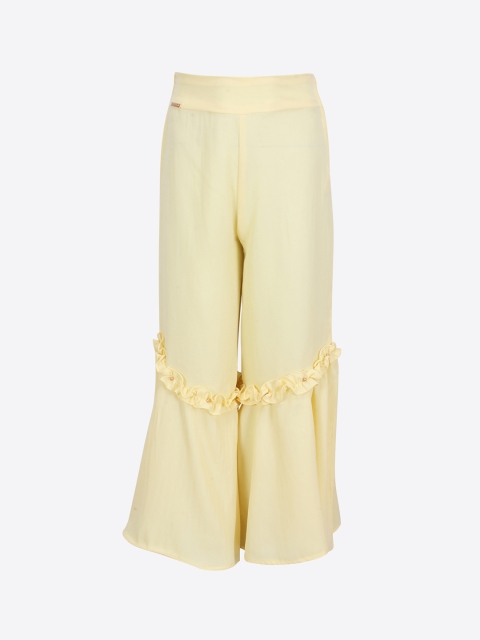 

CUTECUMBER Girls Yellow Solid Flared Shararas