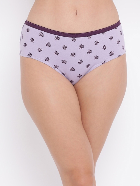 Clovia Women Lavender Printed Mid-Rise Hipster Briefs PN3123P123XL