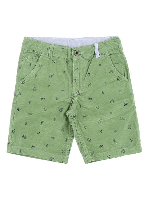 Pantaloons Junior Boys Green Printed Regular Shorts