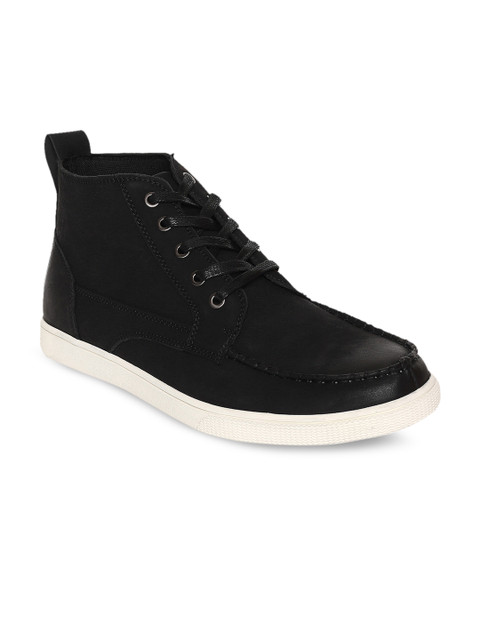 

U.S. Polo Assn. Men Black Solid Mid-Top Sneakers
