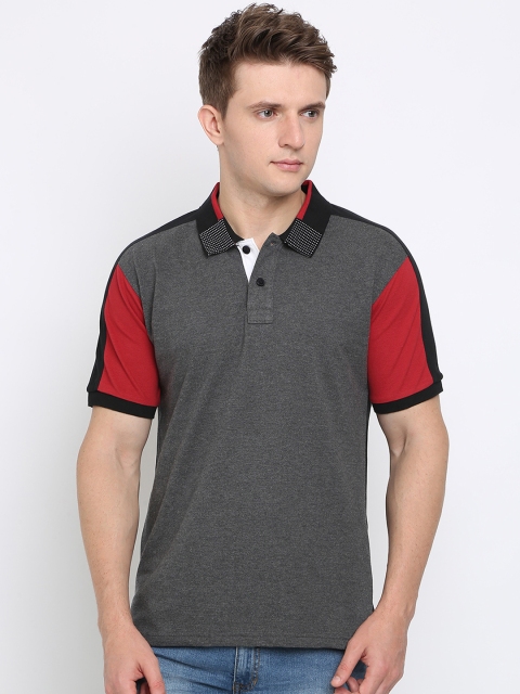 

Crocodile Men Grey Colourblocked Slim Fit Polo Collar T-shirt