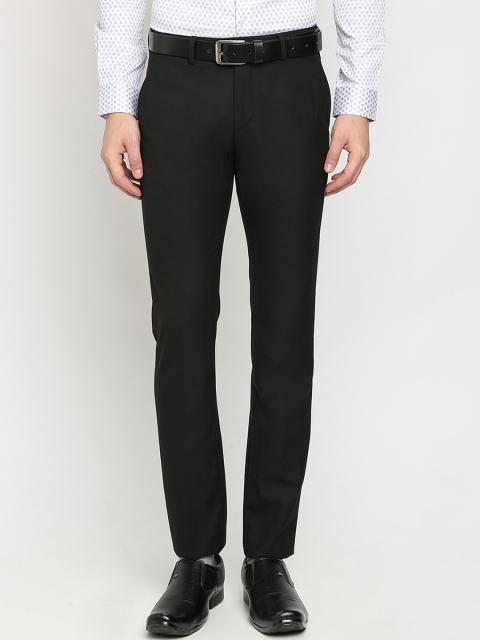 

Crocodile Men Black Slim Fit Solid Formal Trousers