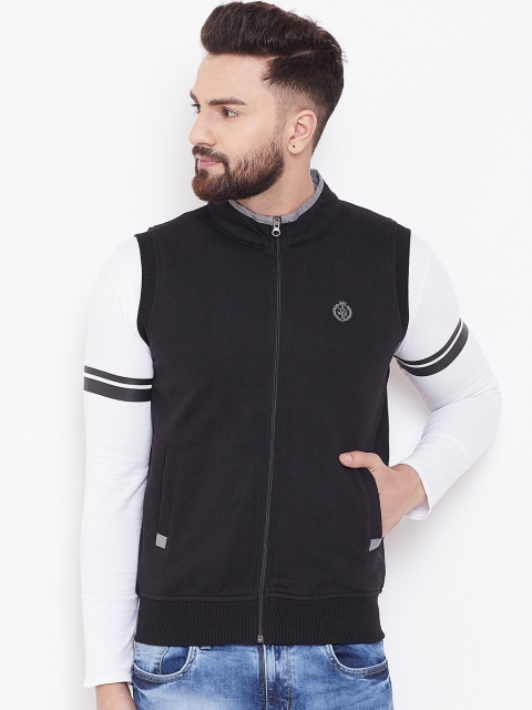 

Adobe Men Black & White Colourblocked Sweatshirt
