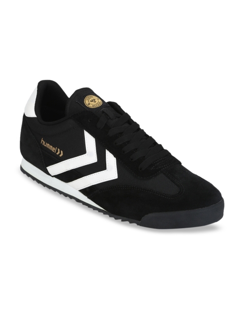 

hummel Unisex Black Striped Suede Sneakers