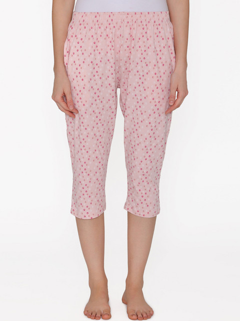 

Clovia Women Pink Printed Slim Fit Lounge Pants LB0141A22XXL