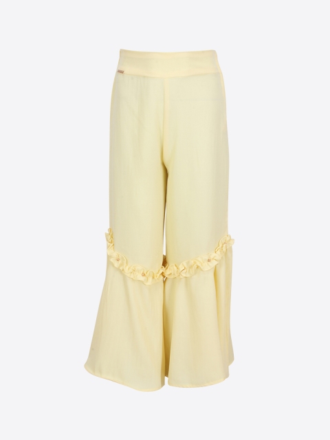 

CUTECUMBER Girls Yellow Solid Flared Shararas
