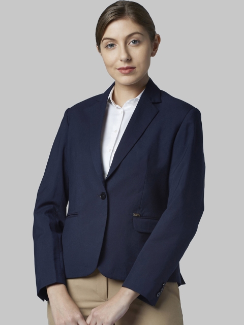 

Park Avenue Woman Women Blue Solid Single-Breasted Blazers