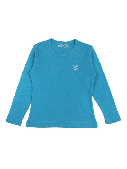 

FEMEA Girls Turquoise Blue Solid Top