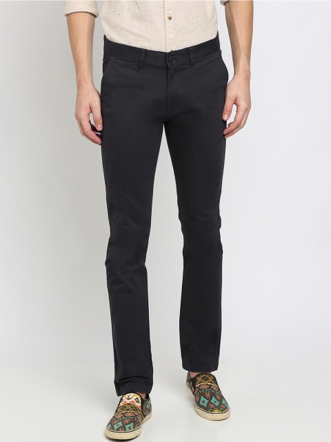 

Crocodile Men Charcoal Slim Fit Solid Formal Trousers