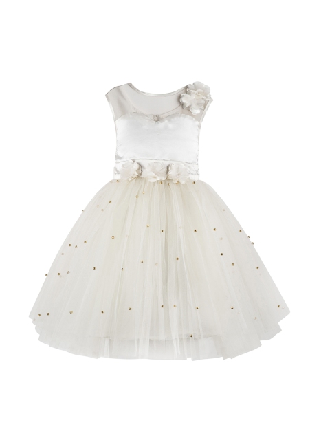 

Toy Balloon kids Girls White Embellished Fit and Flare Dress