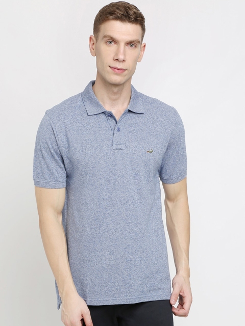 

Crocodile Men Blue Slim Fit Solid Polo Collar T-shirt