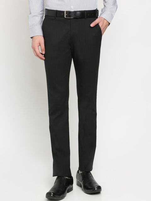 

Crocodile Men Black Slim Fit Solid Formal Trousers