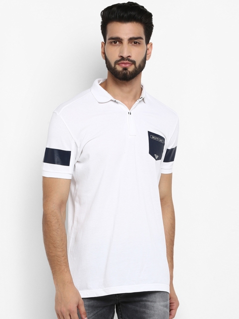 

Mufti Men White Solid Polo Collar Pure Cotton T-shirt