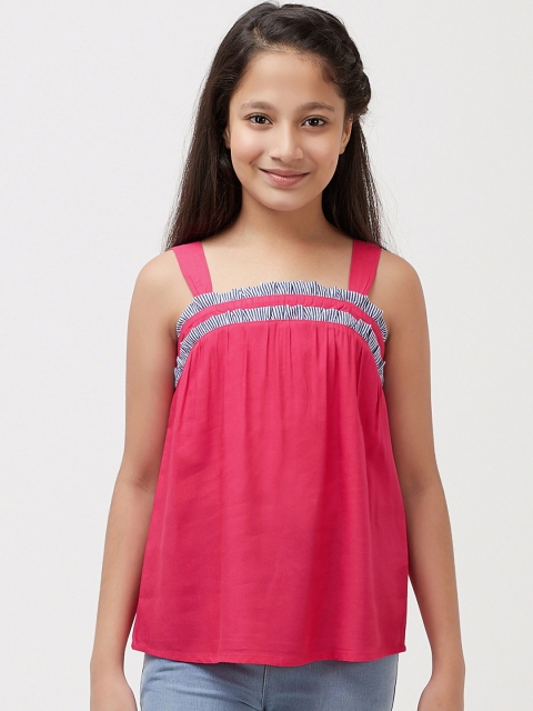 

CACA CINA Girls Magenta Solid A-Line Top
