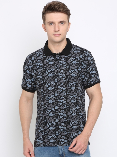 

Crocodile Men Navy Blue Slim Fit Printed Polo Collar T-shirt