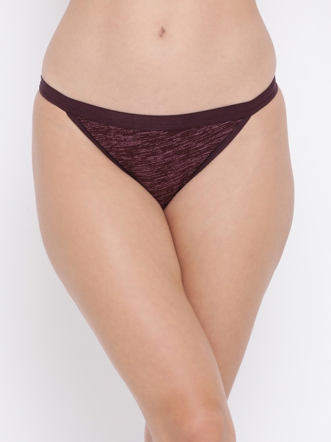 

Clovia Women Burgundy Printed Low Rise Bikini Briefs PN3169P15XXL