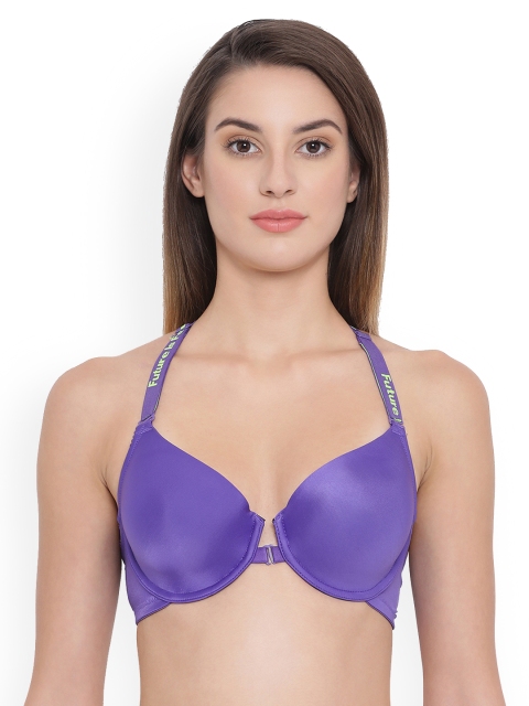 

Clovia Padded Underwired Front Open T-Shirt Bra With T-Back, Purple