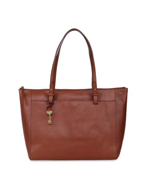 

Fossil Brown Solid Leather Shoulder Bag