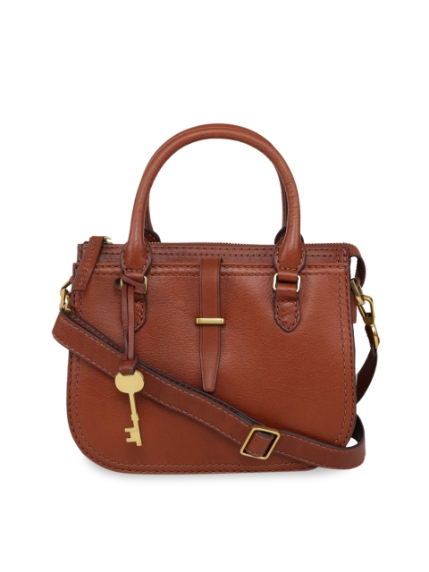 

Fossil Brown Solid Leather Handheld Bag