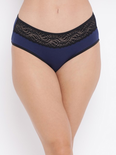 

Clovia Women Navy Blue Solid Mid-Rise Hipster Briefs PN3324P083XL