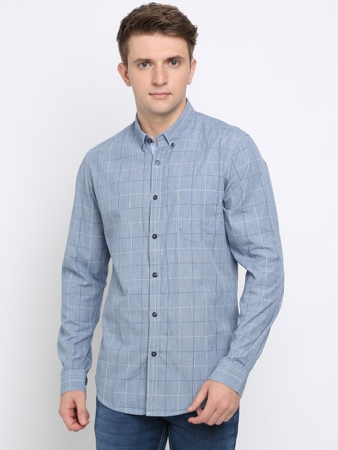 

Crocodile Men Blue Slim Fit Checked Casual Shirt