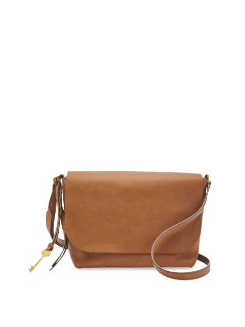 

Fossil Tan Brown Solid Leather Sling Bag