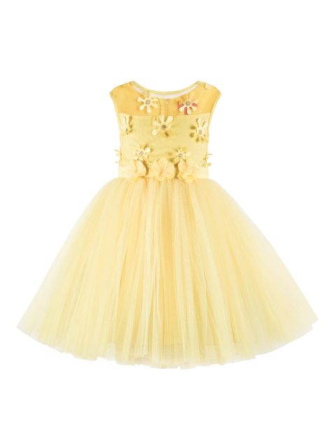 

Toy Balloon kids Girls Yellow Embellished Fit and Flare Dress