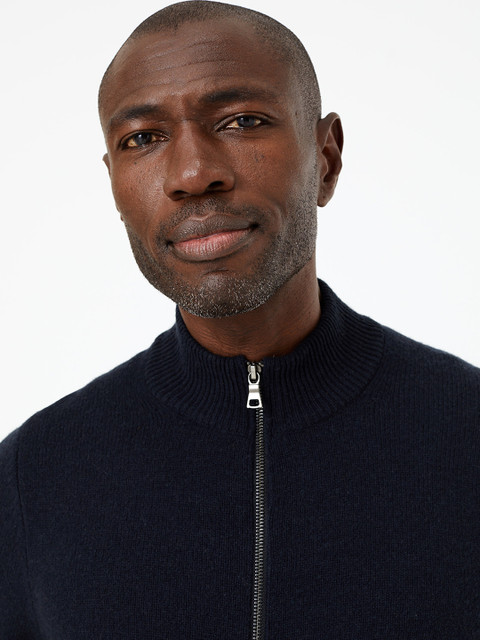 

Marks & Spencer Men Navy Blue Solid Sweater