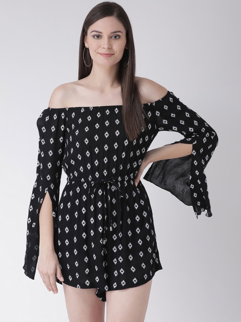 

Texco Women Black & White Printed Playsuit