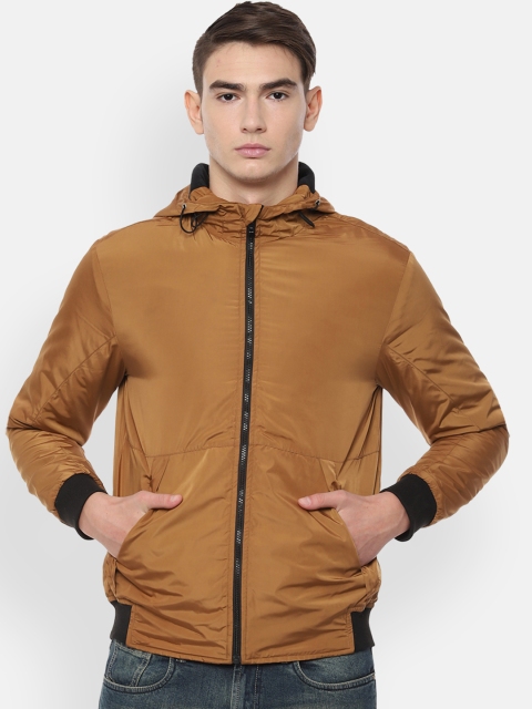 

People Men Tan Brown Solid Bomber Jacket