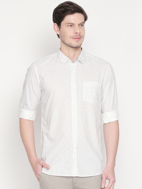 

BYFORD by Pantaloons Men White & Blue Slim Fit Printed Casual Shirt