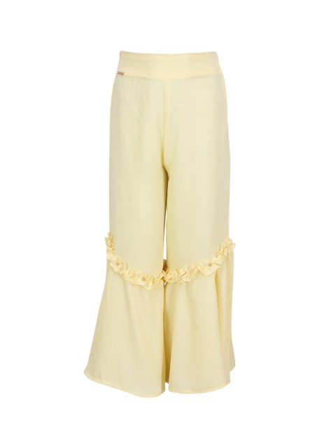 

CUTECUMBER Girls Yellow Solid Flared Shararas