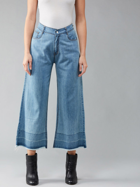 

DOLCE CRUDO Women Blue Relaxed Fit High-Rise Clean Look Jeans