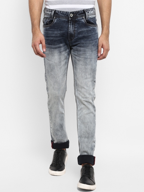 

Mufti Men Grey & Blue Slim Fit Mid-Rise Clean Look Stretchable Jeans