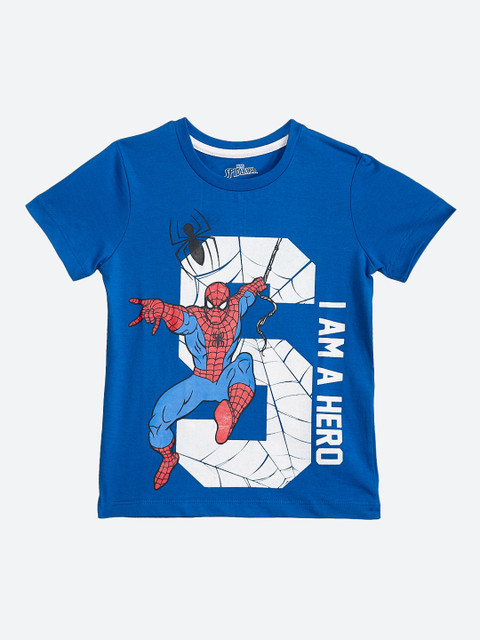 

Kids Ville Spiderman featured Blue Tshirt for Boys