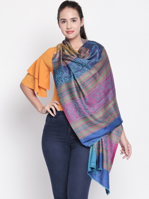 

Style Quotient Women Blue & Pink Printed Shawl