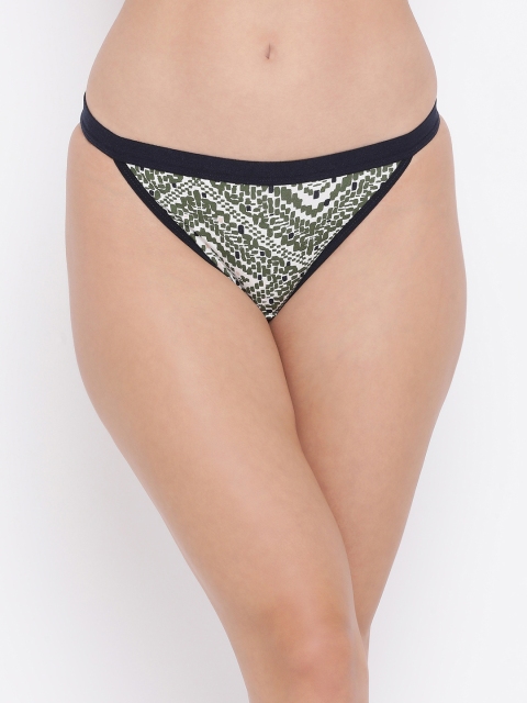 

Clovia Women White & Green Printed Low Rise Bikini Briefs PN3169P173XL