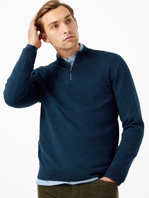 

Marks & Spencer Men Blue Solid Sweater