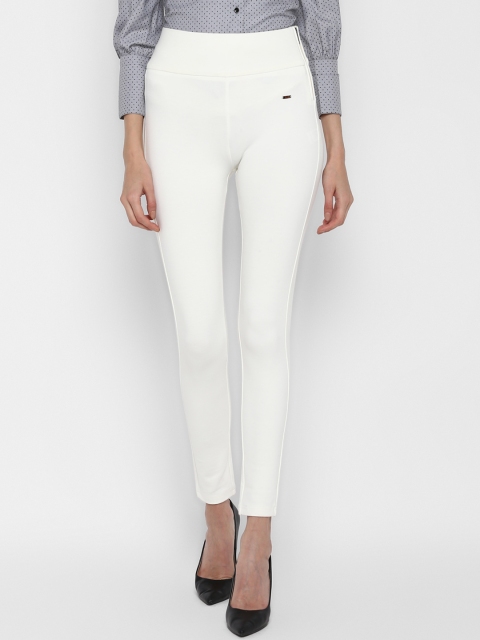 

FOSH Women White Solid Skinny-Fit Jeggings
