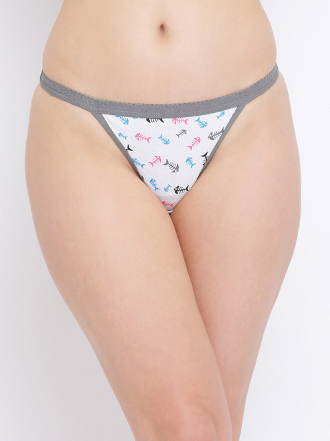 

Clovia Women White Printed Low Rise Bikini Briefs PN3156P18S