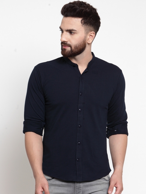 

WILD WEST Men Navy Blue Regular Fit Solid Casual Shirt