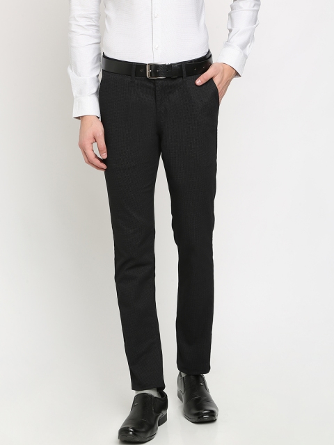 

Crocodile Men Black Slim Fit Solid Formal Trousers