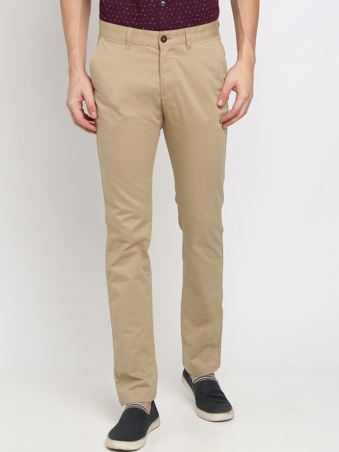 

Crocodile Men Beige Slim Fit Solid Regular Trousers