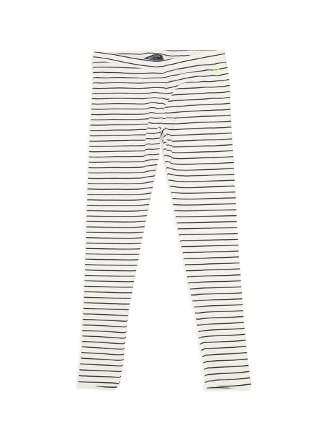 

Allen Solly Junior Girls White & Black Striped Ankle Length Leggings