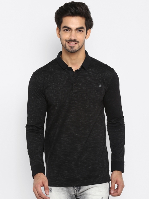 

Mufti Men Black Solid Polo Collar T-shirt