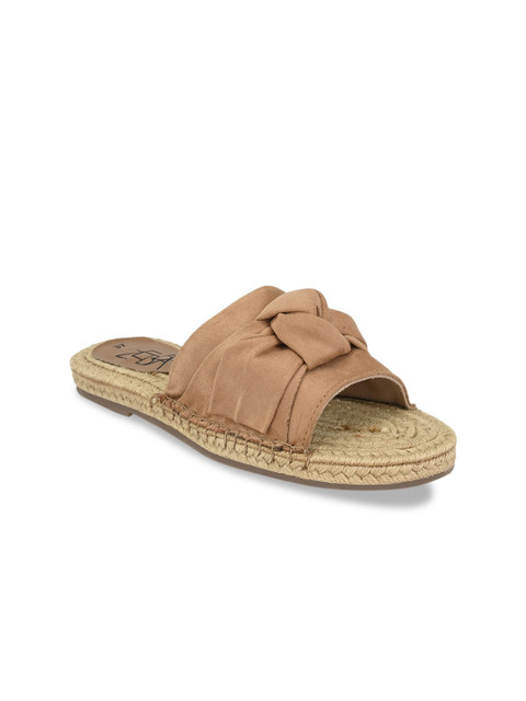 

Zebba Women Beige Solid Open Toe Flats