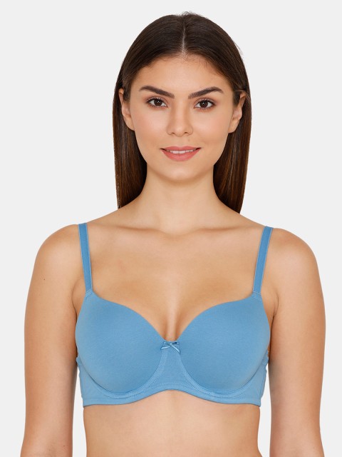 

Zivame Blue Solid Underwired Lightly Padded T-shirt Bra ZI1949FASHCBLUE