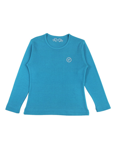 

FEMEA Girls Turquoise Blue Solid Top