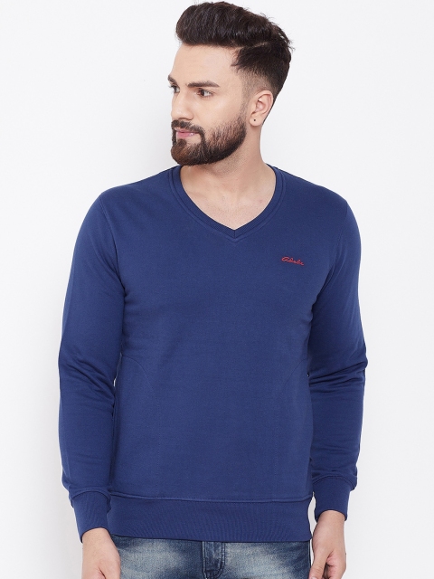 

Adobe Men Navy Blue Solid Sweatshirt